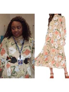 Lost & Wander Floral Maxi Dress Ruffle Sheer Lined Wedding Guest Women's Sz Sm
